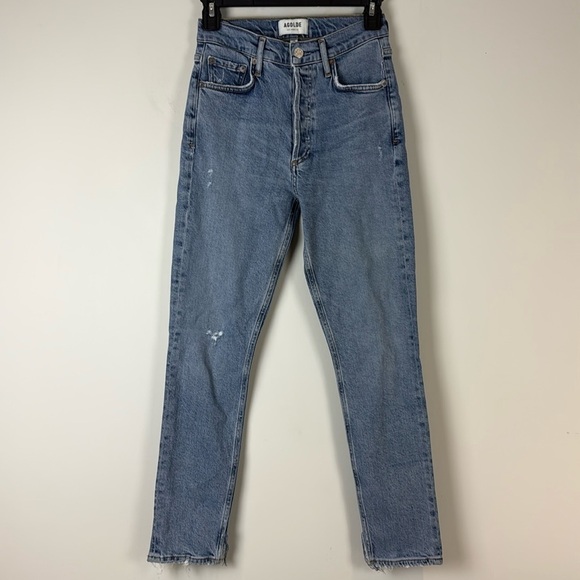 AGOLDE Denim Women's NICO High Rise Slim Fit Jeans button Fly Size 24 - Picture 2 of 10